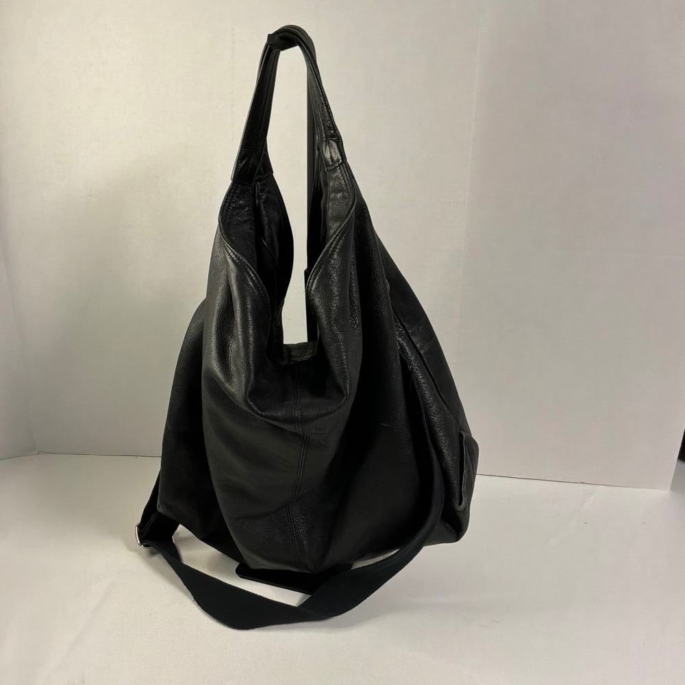 Furla Hobo Bag Large Black Pebbled Leather Slouchy Shoulder Crossbody Tote